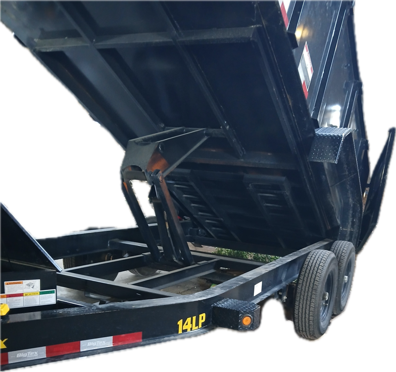 Raised dump trailer bed